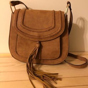 Boho brown leather purse pocketbook bag